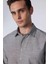 Erkek Slim Fit Dar Kesim Uzun Kollu %100 Pamuk Keten Doku Çizgili Gömlek 3