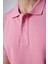 Erkek Slim Fit Dar Kesim Pamuk Düz Pike Lila Polo Yaka Tişört 4