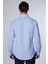 Slim Fit Uzun Kollu Dar Kesim Fleto Tek Cep Armürlü Pamuklu Mavi Erkek Gömlek 5