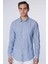 Slim Fit Uzun Kollu Dar Kalıp Çizgili Yazlık Keten Doku Erkek Gömlek 2