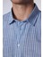 Slim Fit Uzun Kollu Dar Kalıp Çizgili Yazlık Keten Doku Erkek Gömlek 4