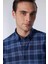 Klasik Fit Uzun Kollu Düğmeli Yaka Küçük Kareli Pamuklu Erkek Gömlek 1