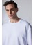 Oversize Geniş Kesim Pamuklu Yumuşak Dokulu Basic Bisiklet Yaka Beyaz Tişört 3