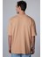 Oversize Geniş Kesim Pamuklu Yumuşak Dokulu Basic Bisiklet Yaka Vizon Tişört 5
