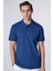 Erkek Slim Fit Dar Kesim %100 Pamuk Düz Pike Indigo Polo Yaka Tişört 1