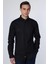 Slim Fit Uzun Kollu Dar Kesim Gizli Pat Pamuklu Siyah Erkek Gömlek 1