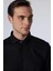 Slim Fit Uzun Kollu Dar Kesim Gizli Pat Pamuklu Siyah Erkek Gömlek 3