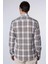Slim Fit Uzun Kollu Dar Kalıp Kareli Keten Doku Yazlık Erkek Gömlek 5