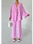 Pembe Boncuklu Kimono Keten Takım 1