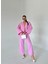 Pembe Boncuklu Kimono Keten Takım 3
