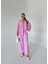 Pembe Boncuklu Kimono Keten Takım 4