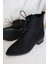 Bağcıklı Kadın Bot SİYAH SÜET 4