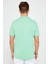 Erkek Slim Fit Dar Kesim Pamuk Düz Pike Mint Polo Yaka Tişört 5