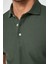 Erkek Slim Fit Dar Kesim Pamuk Armürlü Haki Polo Yaka Tişört 4