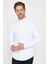 Slim Fit Uzun Kollu Likralı Düz Stretch Beyaz Erkek Gömlek 1