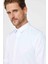 Slim Fit Uzun Kollu Likralı Düz Stretch Beyaz Erkek Gömlek 3