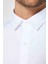 Slim Fit Uzun Kollu Likralı Düz Stretch Beyaz Erkek Gömlek 4