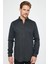 Slim Fit Uzun Kollu Dar Kesim Spor Yaka Düz Siyah Denim Erkek Gömlek 2