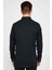 Erkek Slim Fit Dar Kesim Pamuklu Uzun Kollu Siyah Düğmeli Yaka Gömlek 5
