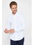 Slim Fit Uzun Kollu Dar Kesim Düğmeli Yaka Pamuklu Düz Oxford Beyaz Erkek Gömlek 1