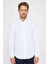 Slim Fit Uzun Kollu Dar Kesim Düğmeli Yaka Pamuklu Düz Oxford Beyaz Erkek Gömlek 2