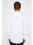 Slim Fit Uzun Kollu Dar Kesim Düğmeli Yaka Pamuklu Düz Oxford Beyaz Erkek Gömlek 5