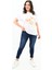 Kadın Büyük Beden Çiçek Baskı Detaylı T-Shirt 1780-25 2