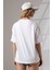 Omuz Parça Detaylı Penye Kompakt Ağır Kumaş Kısa Kol Dökümlü T-Shirt 21669 Beyaz 4