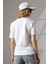 Pamuklu Penye Kompakt Ağır Kumaş Kısa Kol Comfort Fit T-Shirt 21666 Beyaz 4