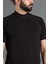 Erkek Siyah Yarım Boğazlı Soft T-Shirt 2