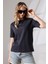 Pamuklu Penye Kompakt Ağır Kumaş Kısa Kol Comfort Fit T-Shirt 21666 Füme 2
