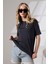 Pamuklu Penye Kompakt Ağır Kumaş Kısa Kol Comfort Fit T-Shirt 21666 Füme 3