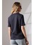 Pamuklu Penye Kompakt Ağır Kumaş Kısa Kol Comfort Fit T-Shirt 21666 Füme 4