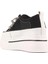 Kadın Günlük 24Y345-10 Yüksek Taban Siyah Taşlı Bağcık Sneaker Ayakkabı 2
