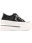 Kadın Günlük 24Y345-10 Yüksek Taban Siyah Taşlı Bağcık Sneaker Ayakkabı 3