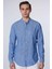 Slim Fit Uzun Kollu Dar Kalıp Çizgili Hakim Yaka Kol Katlamalı Keten Doku Yazlık Erkek Gömlek 2
