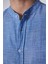 Slim Fit Uzun Kollu Dar Kalıp Çizgili Hakim Yaka Kol Katlamalı Keten Doku Yazlık Erkek Gömlek 4