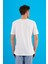 Erkek Simon Beyaz Bisiklet Yaka Cep Detaylı Basic Tişört 4