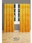 Yellow Wave Stile Desenli Süet Oturma Odası Salon Fon Perde Baskılı Ekstrafor Büzgü 2 Kanat PRD-1059 2