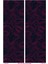 Wave Fuchsia Desenli Süet Oturma Odası Salon Fon Perde Ekstrafor Büzgü 2 Kanat PRD-1097 3