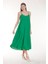 Yeşil Ip Askılı Uzun Elbise 1