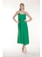 Yeşil Ip Askılı Uzun Elbise 2