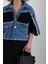 Mavi Siyah Triko Detaylı Denim Ceket 2
