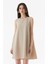 Bisiklet Yaka Kolsuz Oversize Elbise 2