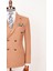 Erkek Düz Kumaş Taba Slim Fit Kruvaze Takım Elbise 3