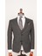 Erkek Kırçıllı Kumaş Koyu Gri Slim Fit Yelekli Takım Elbise 2