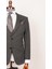 Erkek Kırçıllı Kumaş Koyu Gri Slim Fit Yelekli Takım Elbise 3