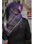 Twill İpek Eşarp Siyah Mor 0001-10 1