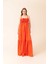 Büzgülü Maksi Boy Tafta Elbise Oranj Y2431305_011 1