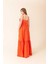 Büzgülü Maksi Boy Tafta Elbise Oranj Y2431305_011 2